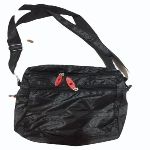 Polyester Black Ladies Sling Bag - Casual Wear, Plain Pattern, Yellow Accent Color, Stylish and Versatile Design for Everyday Use