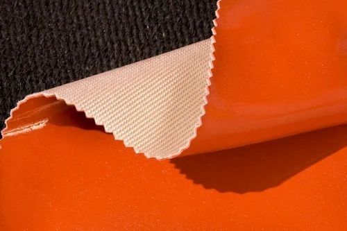 Polyester Coated Fabric - Plain Orange Polyester Material | Ideal for Bag Usage