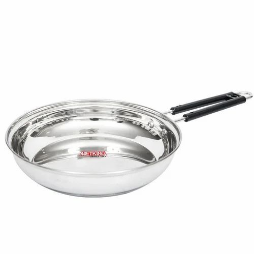 Stainless Steel Fry Pan - 1l Capacity, 7mm Thickness, Polished Silver Finish | Durable Kitchen Essential