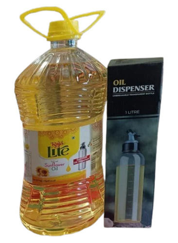 Sunflower Cooking Oil - 5 Litre Plastic Bottle | 100% Pure Organic Grade A for Cooking