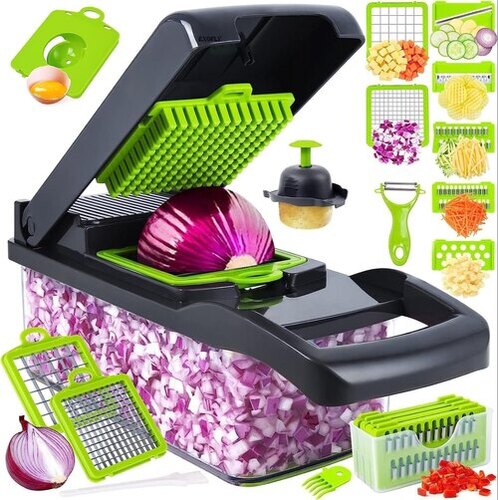 Vegetable Chopper Cutter Slicer  - Color: Green