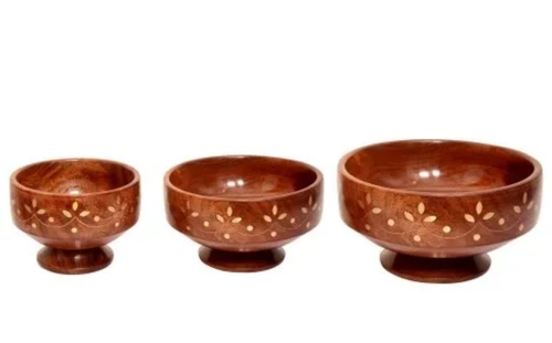 Wooden Brown Bowl Set