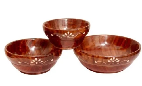 Wooden Printed Bowl Set