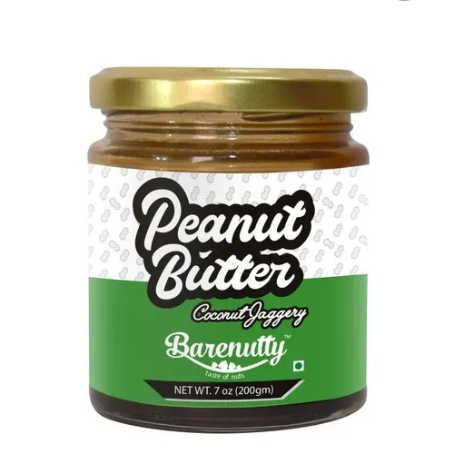 200 Gram Barenutty Coconut Jaggery Peanut Butter - Organic Egg Less Paste , Brown Color, 90 Days Shelf Life, Suitable for All Age Groups