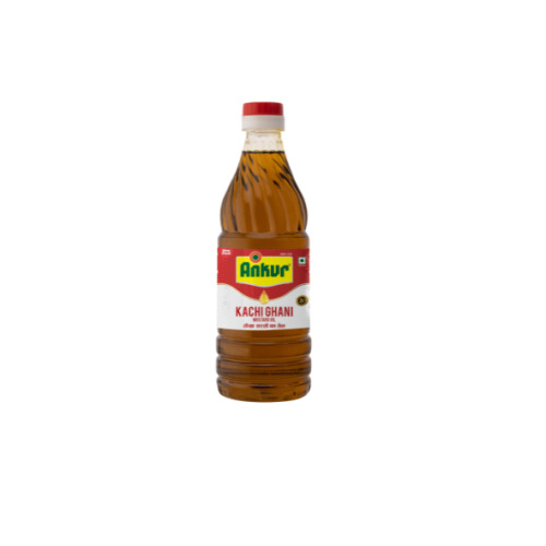 Kachchi Ghani Mustard Oil - 100% Pure Cold-Pressed Mustard Oil | Rich in Omega-3 Fatty Acids for Heart Health, Boosts Immunity, Enhances Skin and Hair, Ideal for Cooking and Massage