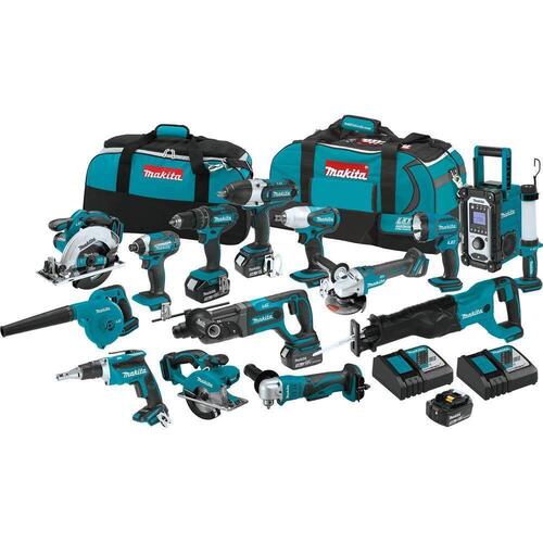 Makita LXT1500 15-Piece 18V Lithium-Ion Cordless Tools Kit