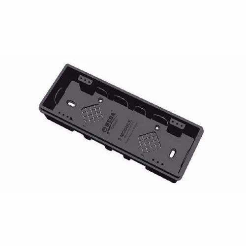 Module Concealed Box - PVC Material, 6M Size, Black Color, 6-Way Configuration | Electric Fitting for Versatile Applications