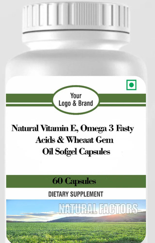 Vitamin E Omega 3 Wheat Germ Oil Capsules - Medicine Grade, For Personal Use | Prescription Required, Dosage as Prescribed, Soft Gel Capsules