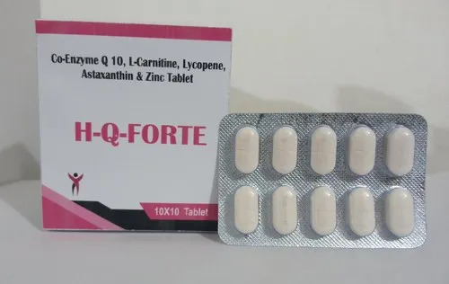 l carnitine coenzyme q10 zinc lycopene and astaxanthin tablets L-Carnitine, Coenzyme Q10, Zinc Sulphate, Lycopene, Astaxanthin and Folic  Acid Sachets Manufacturer / Supplier and PCD Pharma Franchise main image 1