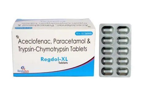Aceclofenac, Paracetamol And Trypsin Chymotrypsin Tablets