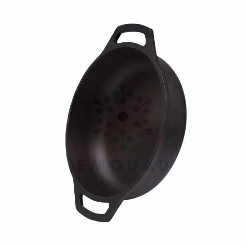Cast Iron Kadhai Flatbase 11 Inches