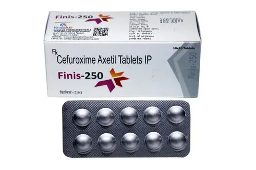 Cefuroxime Axetil Tablets IP - 250 Mg Dosage Form | Medicine Grade, Prescription Required, Suitable for Hospital and Clinic Use