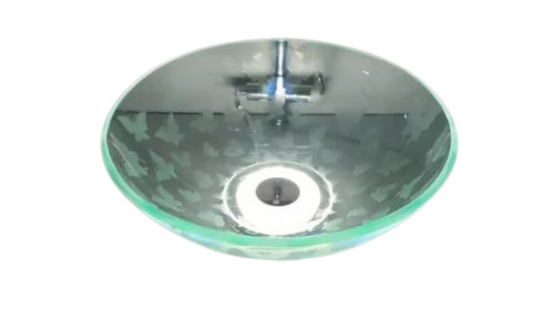 Designer Glass Wash Basin - 16X16 Inch Transparent Polished One-Piece | Durable Fine Finished Long Lasting