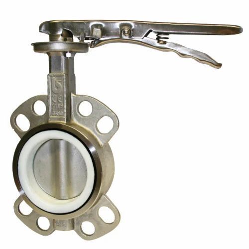 Double Flanged Butterfly Valves - Stainless Steel, 2 Inch Size, Silver Color | Manual Operation for Industrial Usage