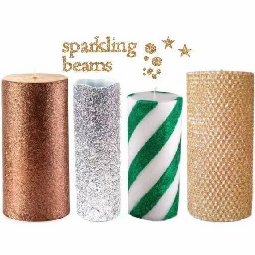 Glitter Candles - Polished Golden LED Birthday Party Decoration | Multicolor Home Accent, Customized Size