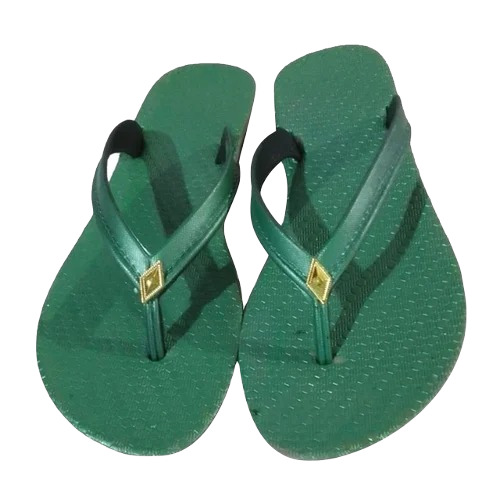 Ladies Fancy Flip Flop Slippers - Rubber, Size 6, Green | Lightweight, Plain Design, Ideal for Casual Summer Wear
