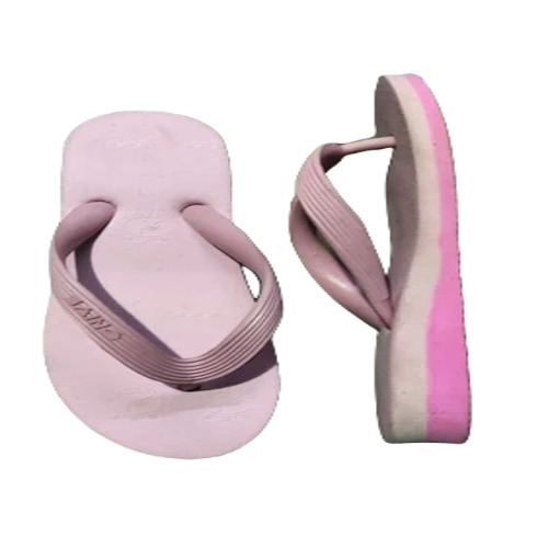 Ladies Fancy Slipper - Rubber & Other Materials Size 5 Pink Color Lightweight Flip Flop for Casual Summer Wear