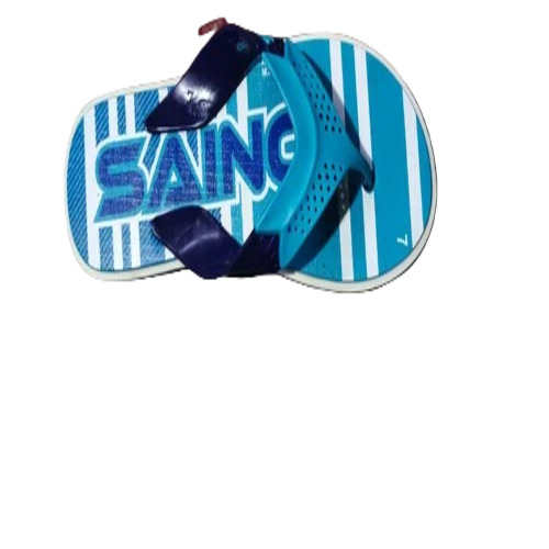 Men Printed Rubber Flip Flop Slippers - Size 7 Blue | Lightweight Design Ideal for Casual Summer Wear