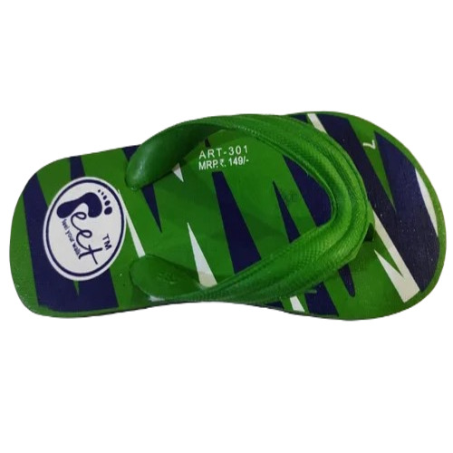 Men's Printed Rubber Flip Flops - Size 7, Lightweight Green Casual Slippers | Perfect for Summer Casual Wear