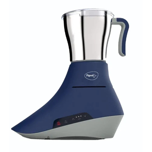 Pigeon Senso Feather Mixer Grinder - Stainless Steel, 21d x 21w x 31h cm | 3 Speed Settings, 1000W Power, 3 Jars, Blue-Grey-Silver Finish