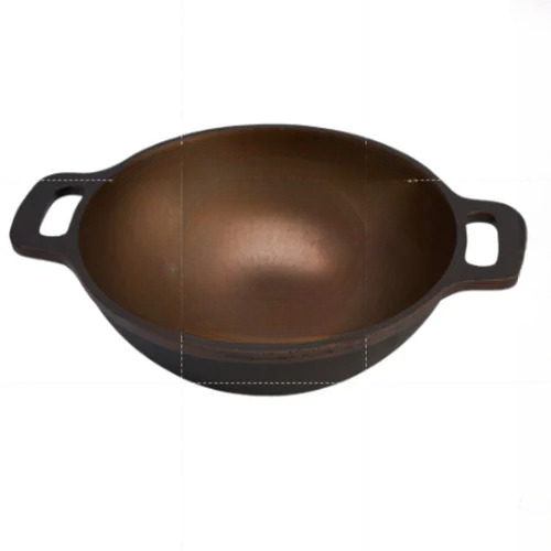 Pre Seasoned Cast Iron Smooth Flat Base Deep Kadai