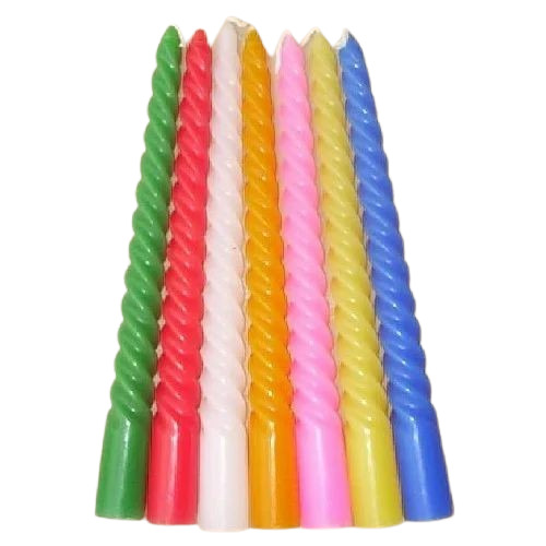 Spiral Pillar Candle - 10 Inch Length, White Color with Customizable Size Options