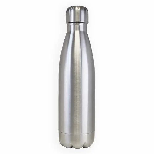 Stainless Steel Water Bottle - 1 Litre Capacity, Silver Color | Plain Design, Box Pack