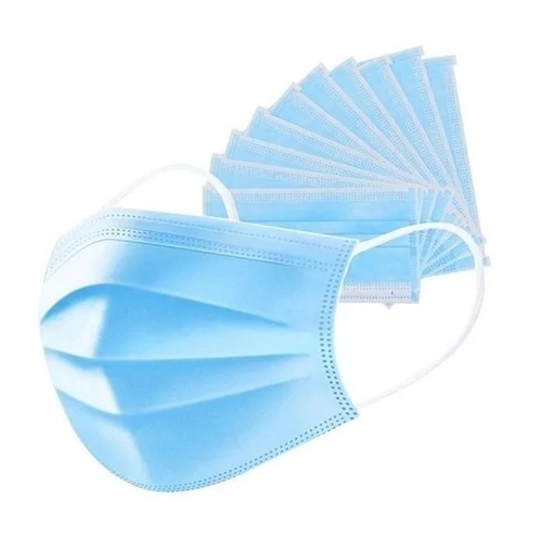 Surgical Mask - Non-Woven Material, Standard Size, Sky Blue Color | Highly Breathable, Lightweight, Skin-Friendly, Comfortable, Easy to Wear