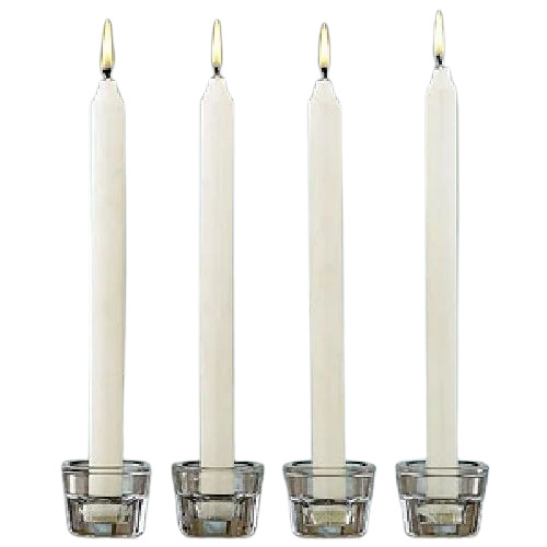 Taper Candles - Smokeless, Unscented, Customize Size | White Color, 10-20mm Thickness