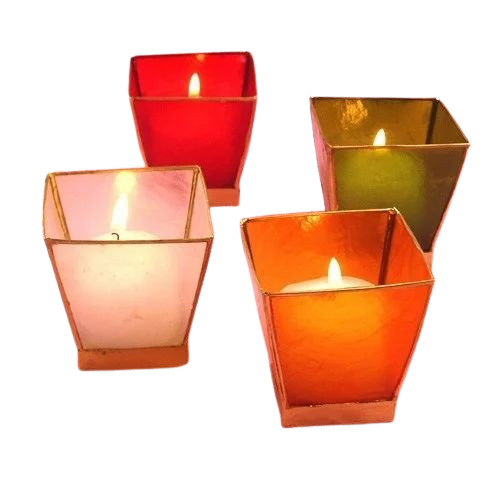 Tea Light Candles - Handmade Glass, Round Shape | Customizable Size Options Available