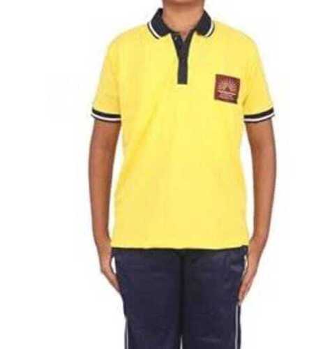 Yellow School T Shirts - Collar Style: Standard