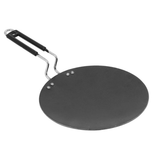 10 Inch Dosa and Chapati Tawa - Iron, 10 Inch Diameter, Black Bakelite Handle | 4 mm Thick, Induction Not Suitable, Sodal Brand