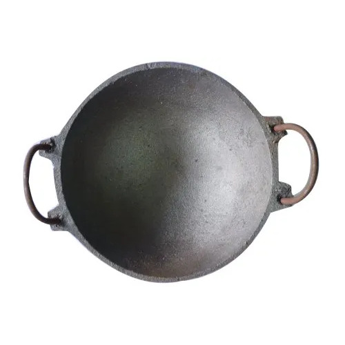 Cast Iron Kadai - 7 Inch Diameter 750 ml Capacity | Metal Material Weighs 1 kg Ideal for Home and Restaurant Use
