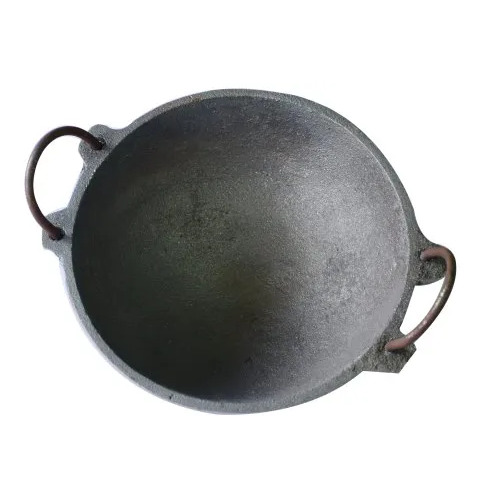 8 Inch Cast Iron Kadai - 1 L Capacity, Round Metal Design | Durable, Heavyweight 1.5 kg, Ideal for Home and Restaurant Use