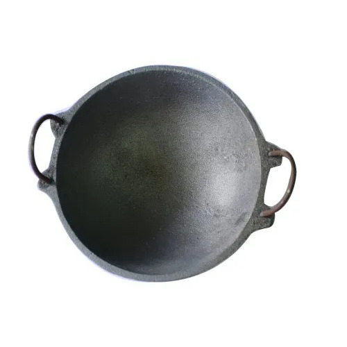 9 Inch Cast Iron Kadai - 1.2 L Capacity, Round Shape | Metal Construction, Weighs 1.5 kg, Ideal for Home and Restaurant Cooking