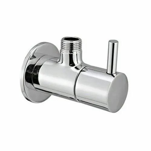 Angle Cock - Durable Brass with Chrome Plating, Fine Finished Round Shape, Customized Size, Glossy Silver Finish