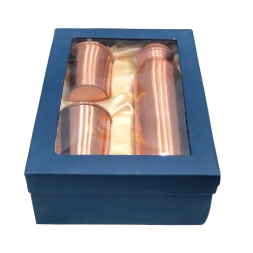 Copper Bottle with Glass Gift Set