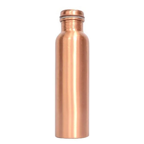 Copper Water Bottle - Leak Proof, Matte Finish, 10 to 20 Inch Height, 1 to 3 Liter Size, Copper Color, Plain Finish and Inner Diameter of 1 to 3 Inch