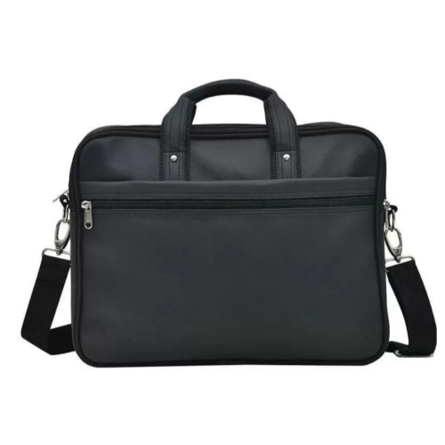 Leather Laptop Bag - 10-15 Liter , Black Premium Leather Material, Padded for Safety, Multiple Storage Pockets, Durable and Long-lasting