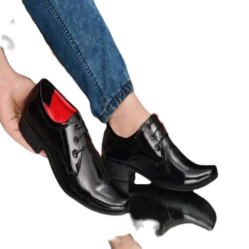 Leather Casual Sporty Shoes - Synthetic Leather, Size 7 | Black, Rubber Insole and Outsole, PU Lining, Plain Design