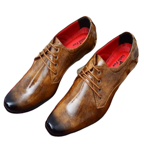 Men Formal Shoes - Leather and Synthetic, Brown Plain Design | Sporty Style, Lightweight, Non-Toxic