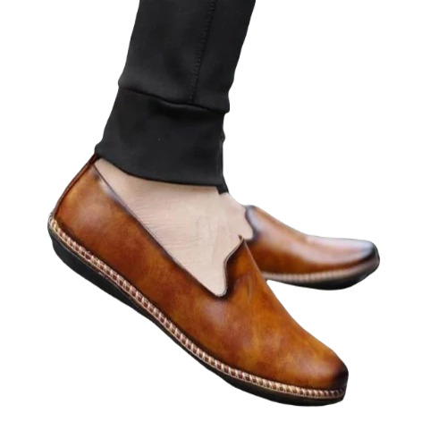 Men's Casual Sporty Loafer Shoes - Synthetic PU Upper, Rubber Sole | Non-Toxic, Durable, Attractive Plain Design