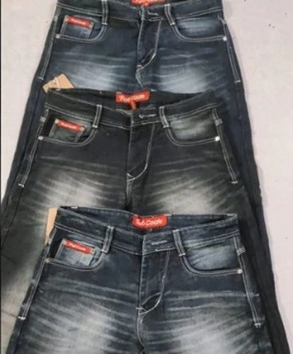 Men Fadded Denim Jeans