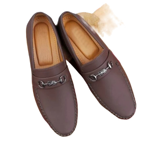 Men Fancy Loafer Shoes - Pu And Synthetic Upper, Brown Color | Lightweight, Non-toxic, Sporty Plain Design