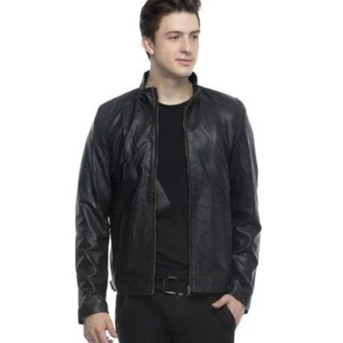 Men's Pure Leather Biker Jacket - Regular Fit, Winter Season Fashion | Waterproof, Full Sleeves, Party Wear, Plain Pattern, Available in All Sizes