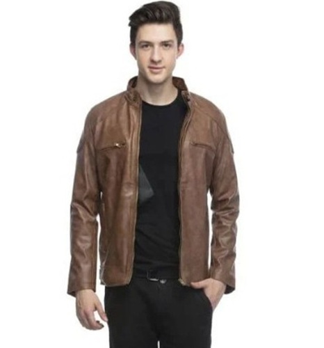 Mens Brown Leather Jacket By R P International