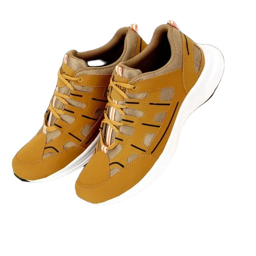 Men's Mesh Sports Shoes - Size 7, Brown | Lace Closure, Durable EVA Insole, Cotton Lining, Sporty Plain Design for Casual Wear