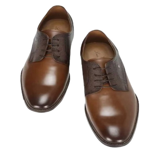 Mens Sporty Formal Shoes - Leather Upper, PU Lining , Attractive Plain Design, Lightweight, Non-Toxic, Rubber Insole