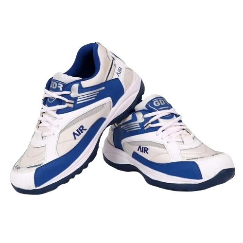 Mens White Sports Shoes - PU Material, Size 7, Cotton Fabric Lining | Sporty Style, Durable Design, Lightweight EVA Outsole, Ideal for Running