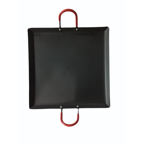 Non Stick Square Dosa Pan - Iron Material, 300x300 mm Size, Black Color | 500 ml Capacity, 8 mm Thickness, Ideal for Restaurant Use